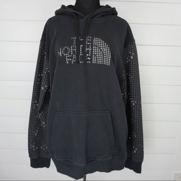 THE NORTH FACE Mens XXL BLACK PULLOVER HOODIE 3M REFLECTIVE PRINT LOGO GRAPHIC - Picture 2 of 12